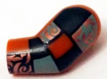 Arm, Left with Dark Green and Sand Green Patchwork with Copper Filigree Pattern
