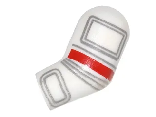 Arm, Left with Astronaut Spacesuit Panels, Red Stripe and 4 Light Bluish Gray Lines Pattern