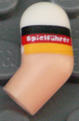 Arm, Left with Molded White Short Sleeve and Printed German Flag with 'Spielführer' Pattern