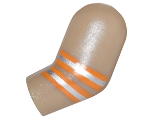 Arm, Left with Ghostbusters Orange and Silver Stripes Pattern