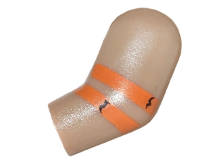 Arm, Left with Ghostbusters Orange Stripes Pattern