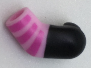 Arm, Left with Black Short Sleeve and Dark Pink Stripes Pattern