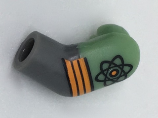Arm, Left with Molded Sand Green Short Sleeve and Printed Atom and Orange Stripes Pattern