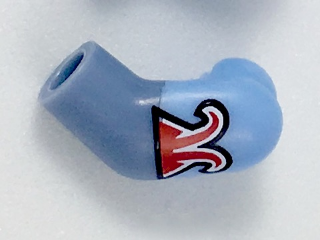 Arm, Left with Bright Light Blue Short Sleeve with Red Trim Pattern