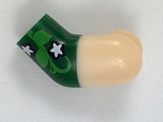 Arm, Left with Molded Light Nougat Short Sleeve and Printed White Flowers Pattern