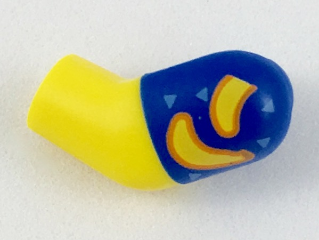 Arm, Left with Molded Blue Short Sleeve and Printed Bananas and Bright Light Blue Triangles Pattern