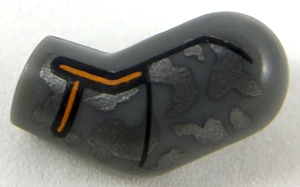 Arm, Left with Dark Silver Camouflage and Orange Trim Pattern