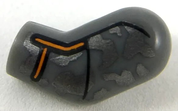 Arm, Left with Dark Silver Camouflage and Orange Trim Pattern