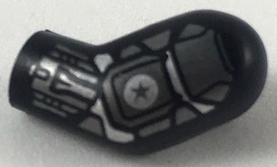 Arm, Left with Dark Silver and Silver Armor Plates, Star in Circle Pattern