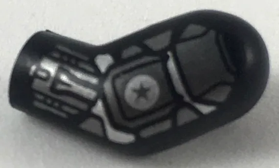 Arm, Left with Dark Silver and Silver Armor Plates, Star in Circle Pattern