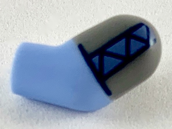 Arm, Left with Dark Bluish Gray Short Sleeve with Sand Blue Panel Pattern