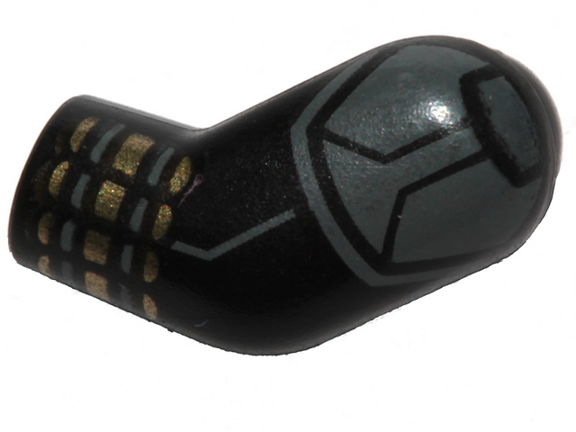 Arm, Left with Gray Shoulder Armor, Gray and Gold Stripes Pattern