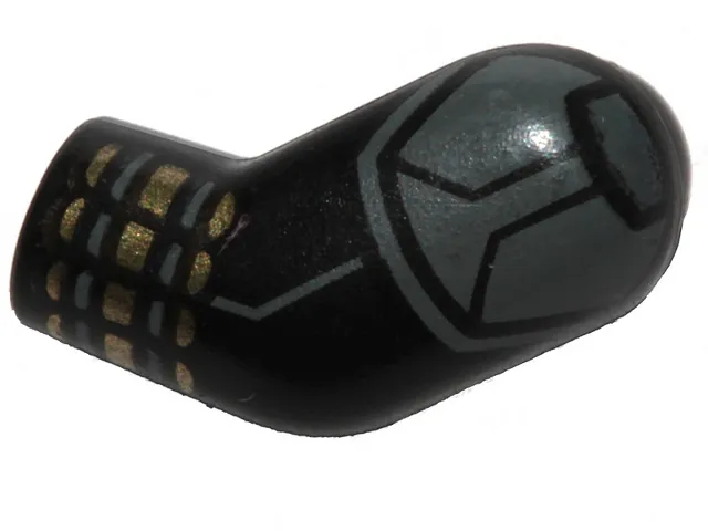 Arm, Left with Gray Shoulder Armor, Gray and Gold Stripes Pattern