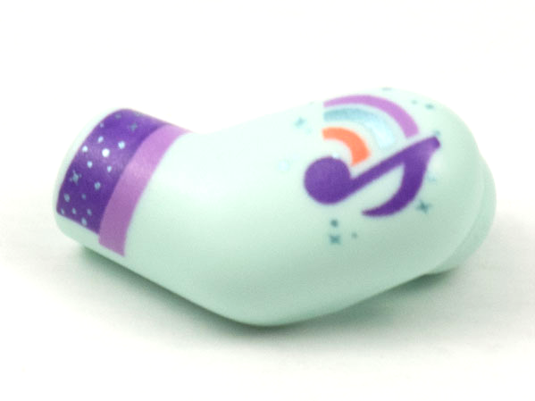 Arm, Left with Metallic Light Blue Sparkles, Music Note and Dark Purple Cuff Pattern