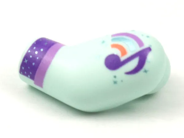 Arm, Left with Metallic Light Blue Sparkles, Music Note and Dark Purple Cuff Pattern