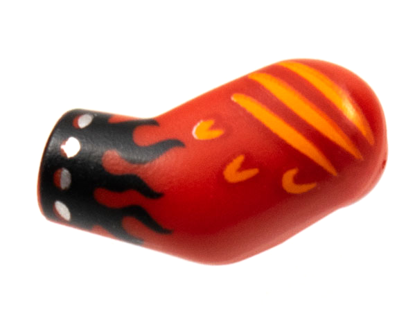 Arm, Left with Orange Scales and Black Flames Pattern
