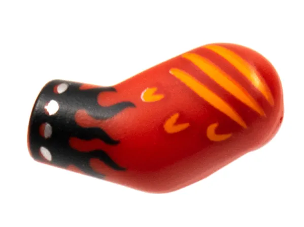 Arm, Left with Orange Scales and Black Flames Pattern