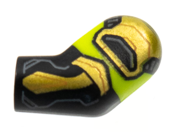 Arm, Left with Lime Short Sleeve, Gold Armor Pattern