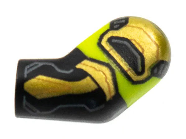 Arm, Left with Lime Short Sleeve, Gold Armor Pattern