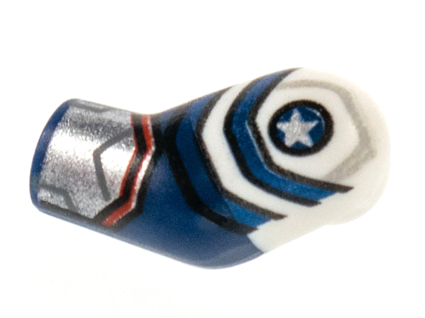 Arm, Left with White Short Sleeve, Silver Star and Cuff Pattern