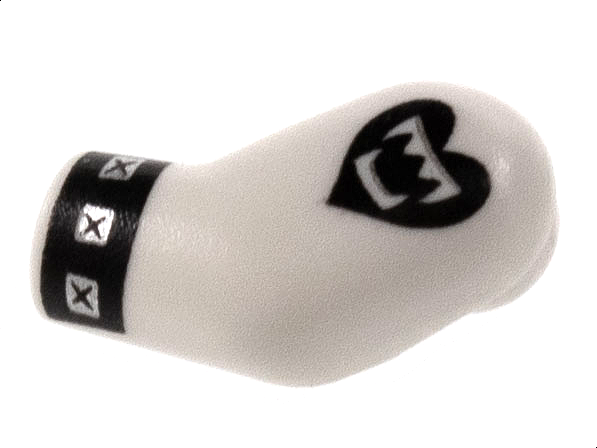 Arm, Left with Black Cuff, Silver Studs, Heart Tattoo with Fangs Pattern