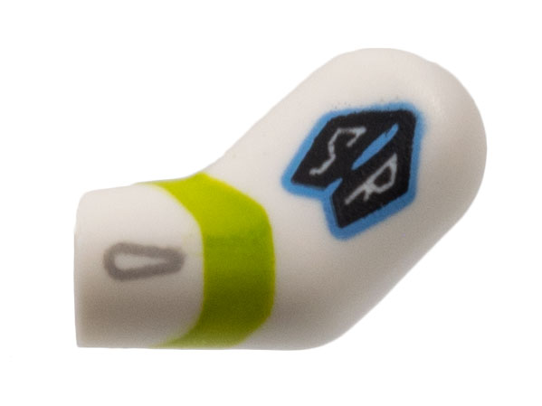 Arm, Left with Badge, Lime Stripe Pattern