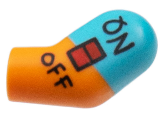 Arm, Left with Medium Azure Short Sleeve, 'ON/OFF' Switch Pattern