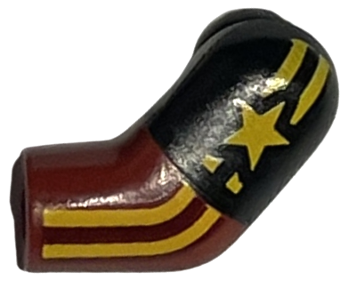 Arm, Left with Black Short Sleeve, Bright Light Orange Star and Stripes Pattern