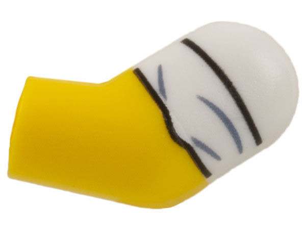 Arm, Left with White Short Sleeve, Rolled Pattern