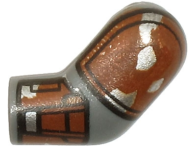 Arm, Left with Reddish Brown and Silver Shoulder Pad and Armor Pattern