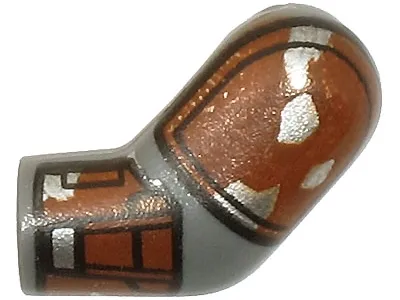 Arm, Left with Reddish Brown and Silver Shoulder Pad and Armor Pattern