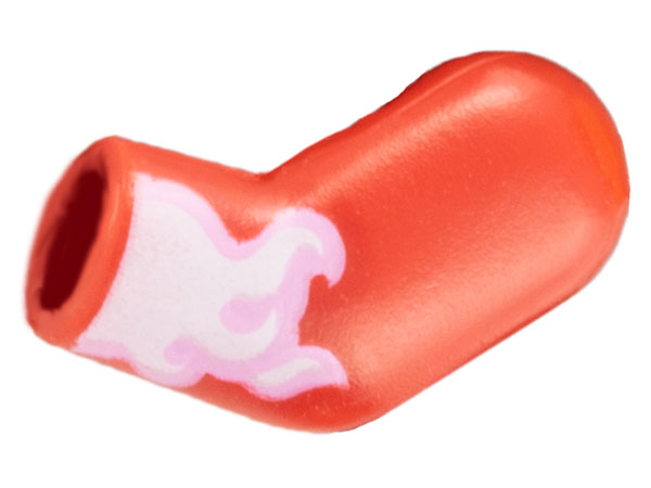 Arm, Left with White and Bright Pink Flames Pattern