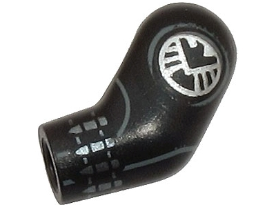 Arm, Left with Silver SHIELD Logo, Cuff and Dark Bluish Gray Circle Pattern