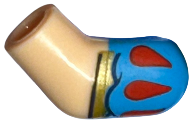 Arm, Left with Molded Dark Azure Short Sleeve and Printed Red Drops and Gold Strap Pattern