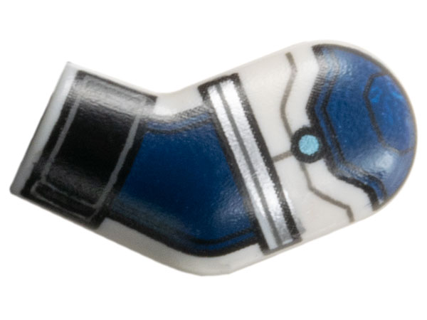 Arm, Left with Black Cuff, Dark Blue Armor, Metallic Light Blue Dot, and Silver Trim Pattern