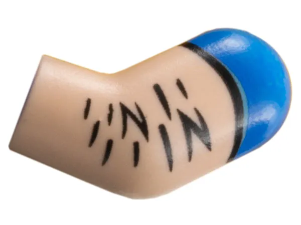 Arm, Left with Blue Shoulder and Black Hair Pattern