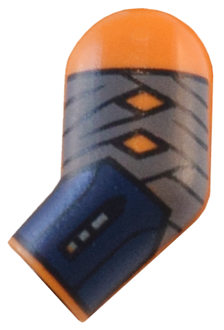 Arm, Left with Dark Bluish Gray Wrappings and Dark Blue Bracer Pattern