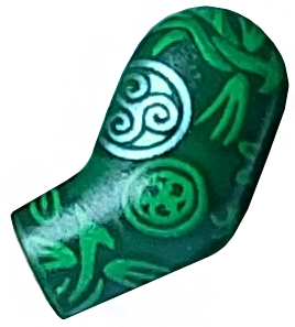 Arm, Left with Silver and Bright Green Circles and Filigree Pattern
