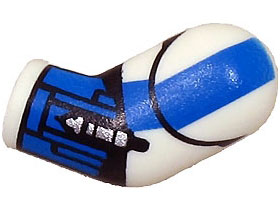 Arm, Left with Armor Panels, Blue Stripe and Gauntlet with Rocket Launcher with Silver Rocket Pattern