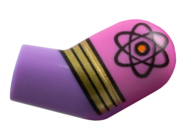 Arm, Left with Molded Dark Pink Short Sleeve and Printed Atom and Gold Stripes Pattern