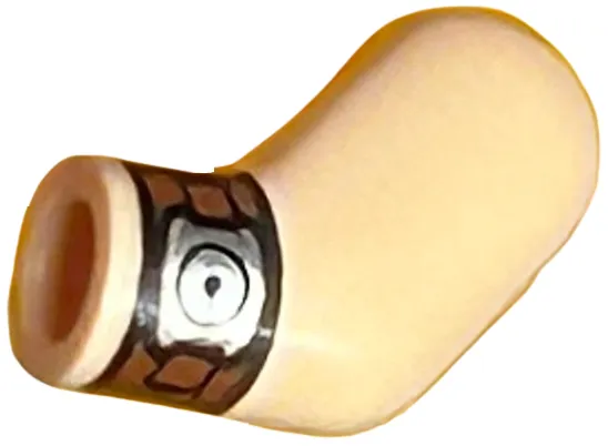 Arm, Left with Silver Watch with Black and Reddish Brown Wristband Pattern