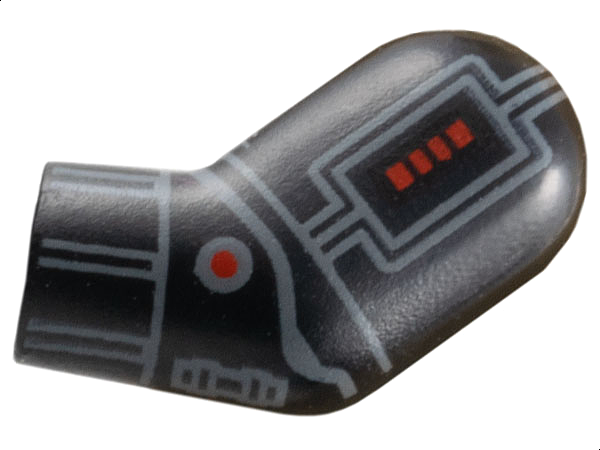 Arm, Left with SW C-3PO Dark Bluish Gray and Red Lines and Shapes Pattern