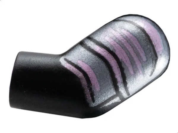 Arm, Left with Dark Silver Armor with Metallic Pink Stripes Pattern