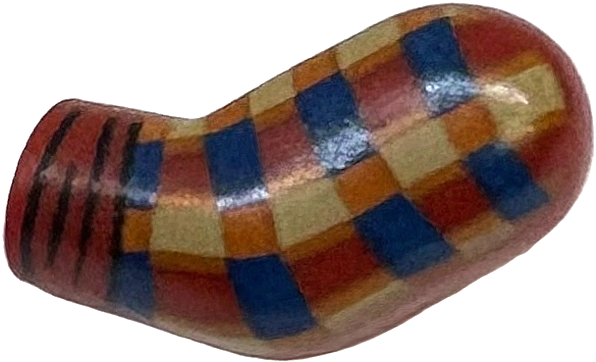 Arm, Left with Dark Tan, Dark Blue and Dark Orange Plaid Shirt and Black Wrinkled Cuff Pattern