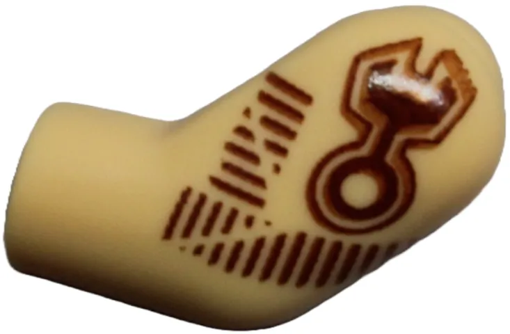 Arm, Left with Reddish Brown Piston and Lines Tattoo Pattern