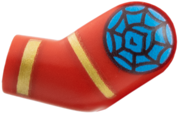 Arm, Left with Medium Azure Web Circle, Gold Rings Pattern