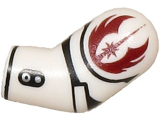Arm, Left with Black Lines and Dark Red Jedi Crest Pattern