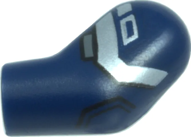 Arm, Left with Silver Armor Plates, Dark Bluish Gray Rectangle, and Black Outlines Pattern