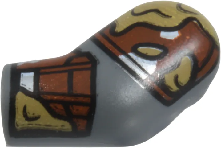 Arm, Left with Reddish Brown and Silver Armor with Dark Tan Mud Splotches Pattern