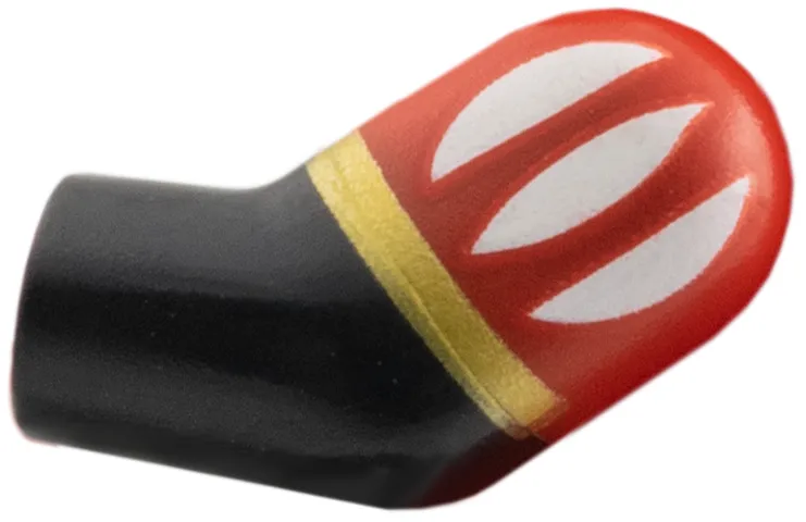 Arm, Left with Molded Red Short Sleeve and Printed White and Gold Stripes Pattern